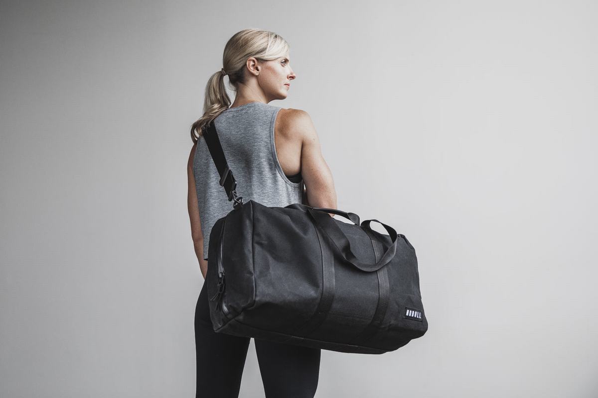 Nobull Waxed Canvas Women's Duffle Black | Australia (WX0927)